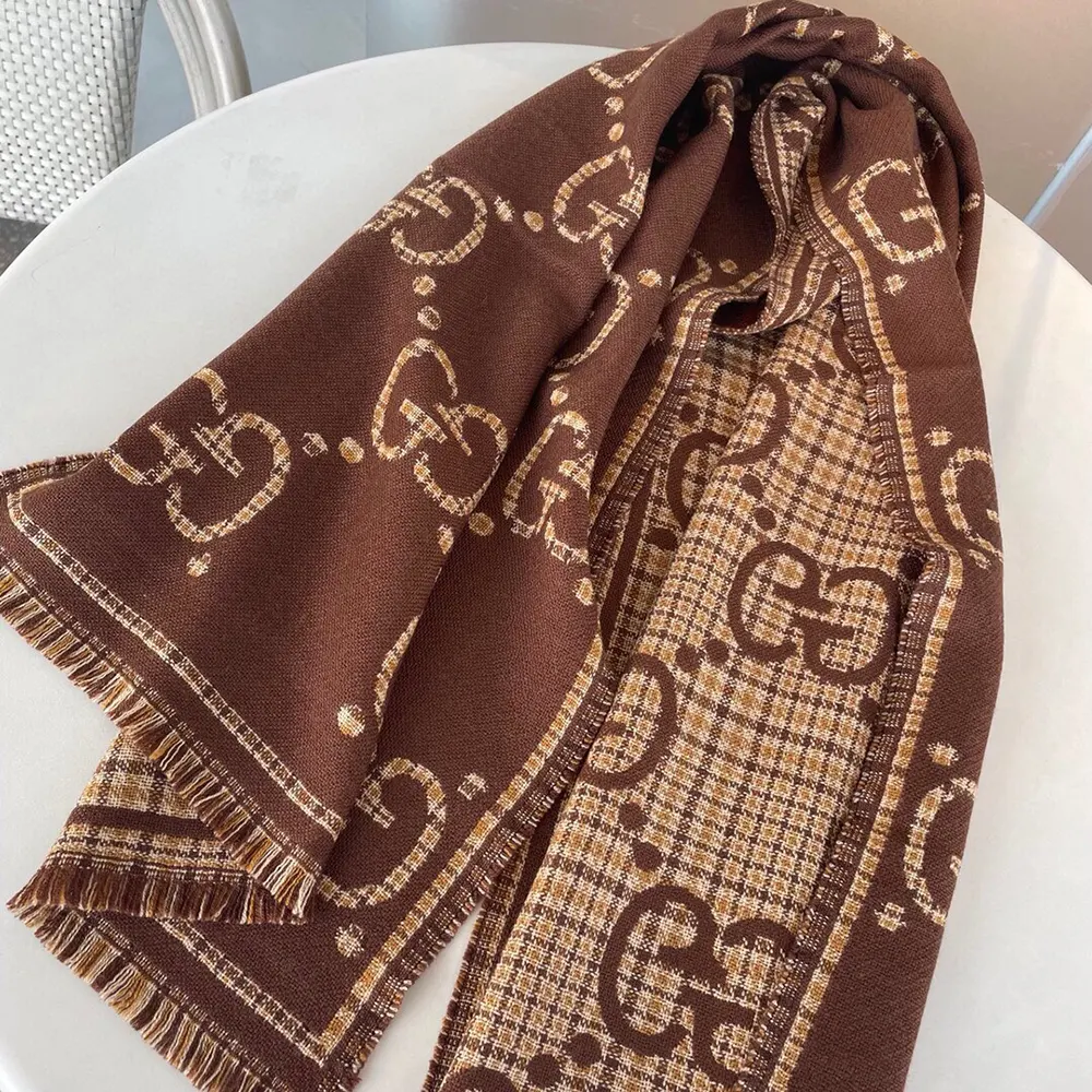 G*u*i unisex gg wool scarf-brown 6600254g3862579