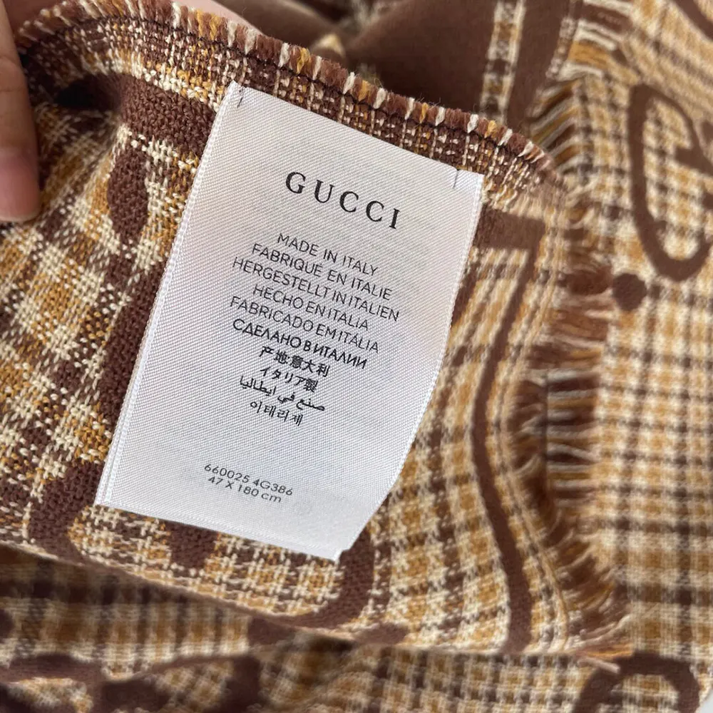 G*u*i unisex gg wool scarf-brown 6600254g3862579