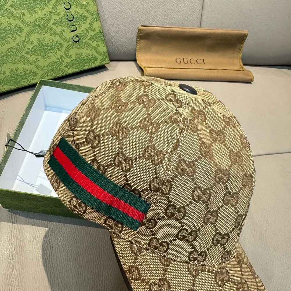 G*u*i unisex original gg canvas baseball hat with web-beige 200035kqwbg9791