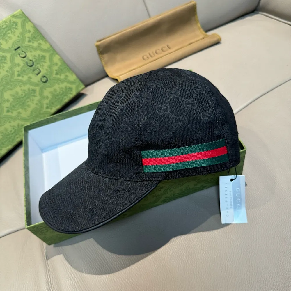 G*u*i unisex original gg canvas baseball hat with web-black 200035kqwbg1060