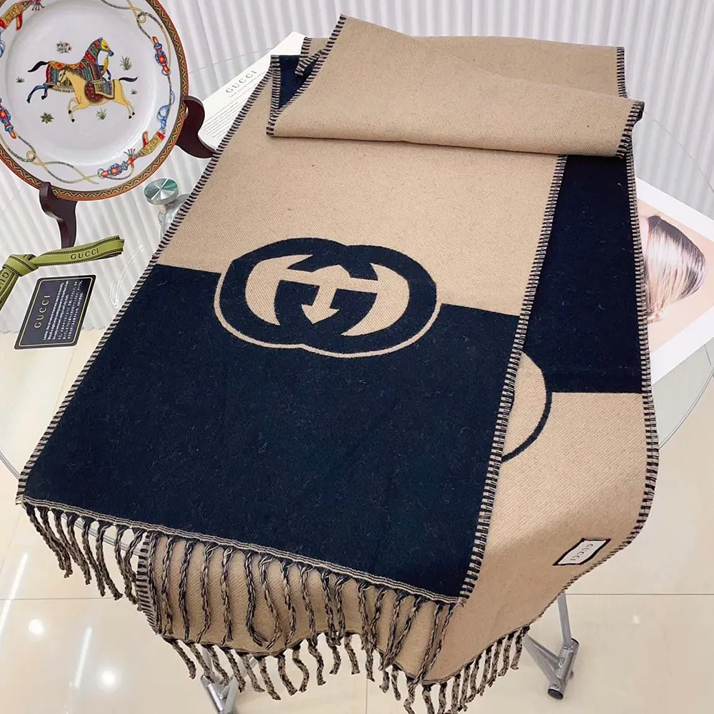 G*u*i unisex wool with interlocking g scarf-beige 7154974gaaa1079