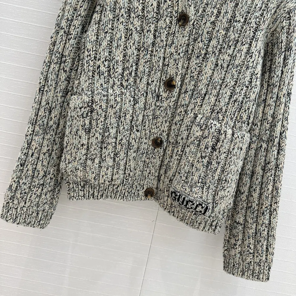 G*u*i men chunky rib wool cardigan ‎810304 xkefn 2455