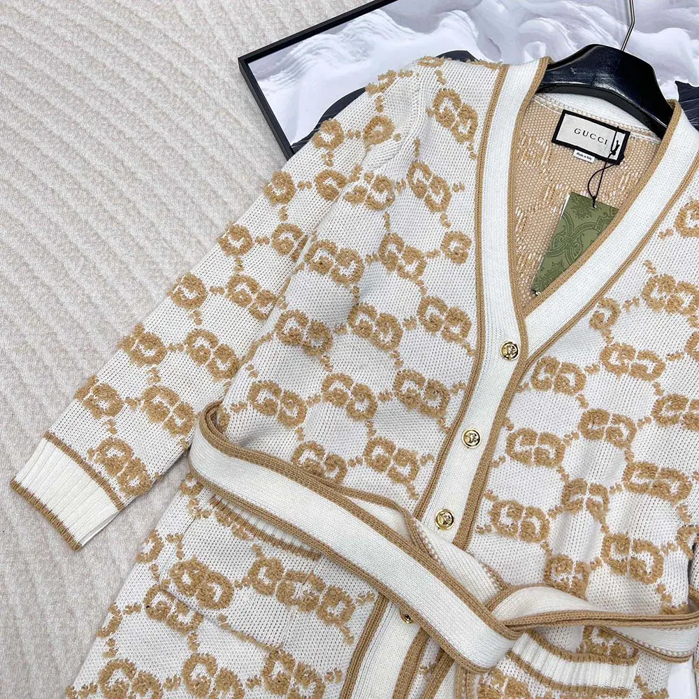 G*u*i women gg wool boucle jacquard cardigan ‎770060xkcna9273