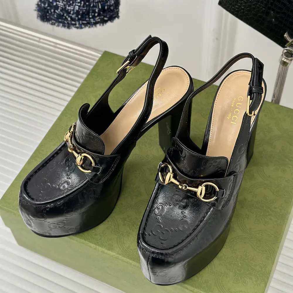 G*u*i women horsebit platform loafer slingback 805308aad4u1000
