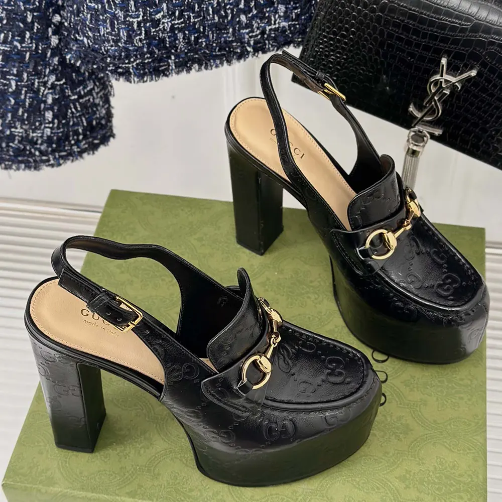 G*u*i women horsebit platform loafer slingback 805308aad4u1000