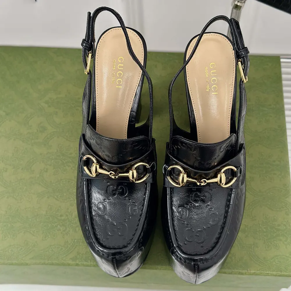 G*u*i women horsebit platform loafer slingback 805308aad4u1000