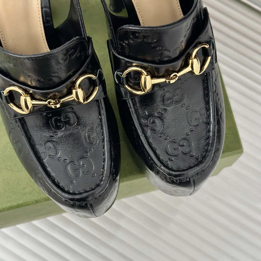 G*u*i women horsebit platform loafer slingback 805308aad4u1000
