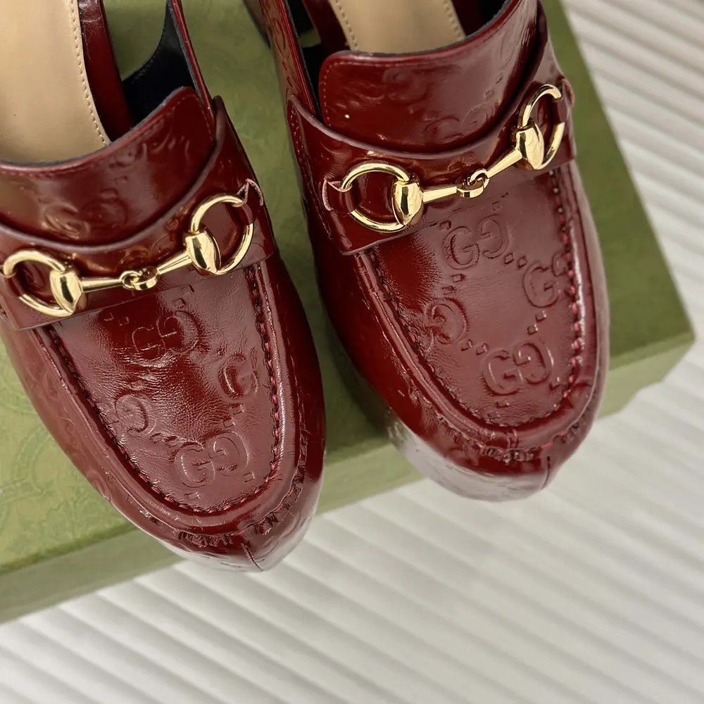 G*u*i women horsebit platform loafer slingback 805308aad4u6207