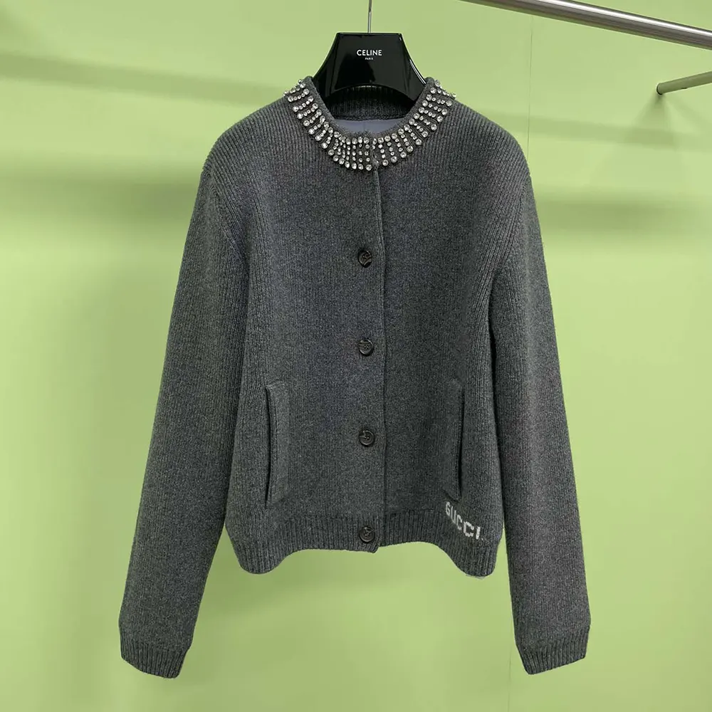 G*u*i women padded rib wool cardigan 807741xkefh1189