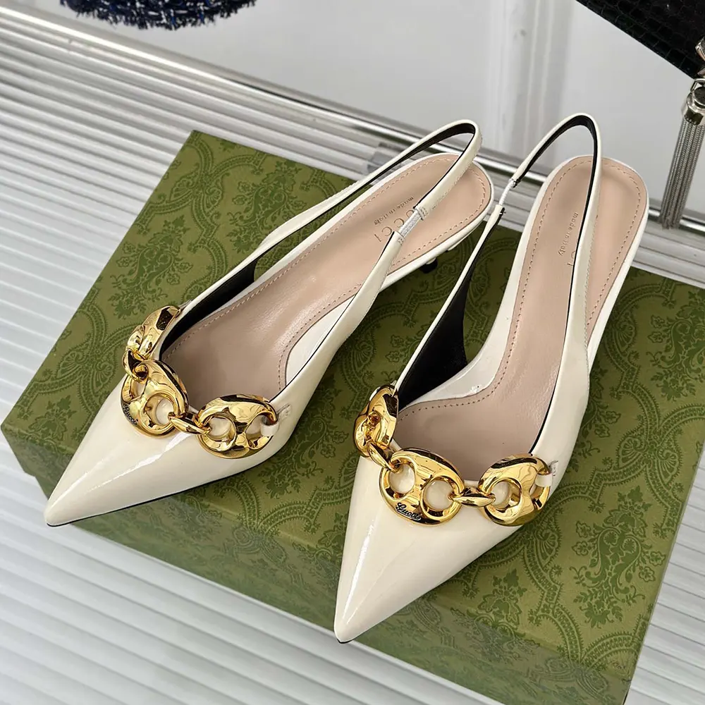 G*u*i women slingback with G*u*i marina chain 794372bnc809540