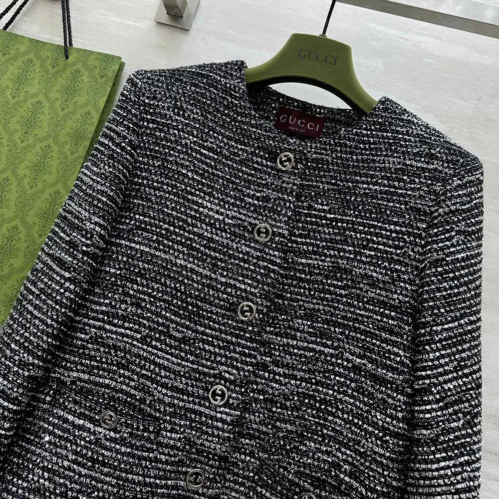 G*u*i women striped tweed lame jacket 789967zaq9n1138