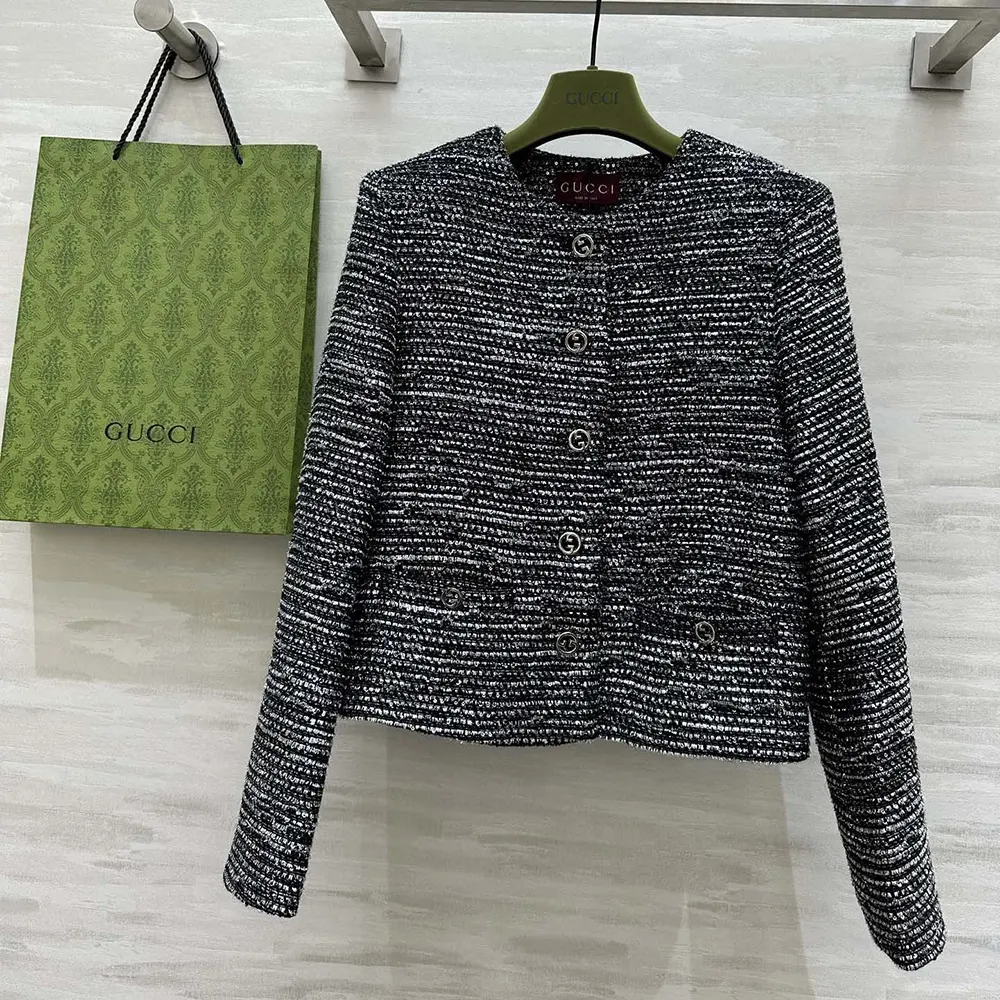 G*u*i women striped tweed lame jacket 789967zaq9n1138
