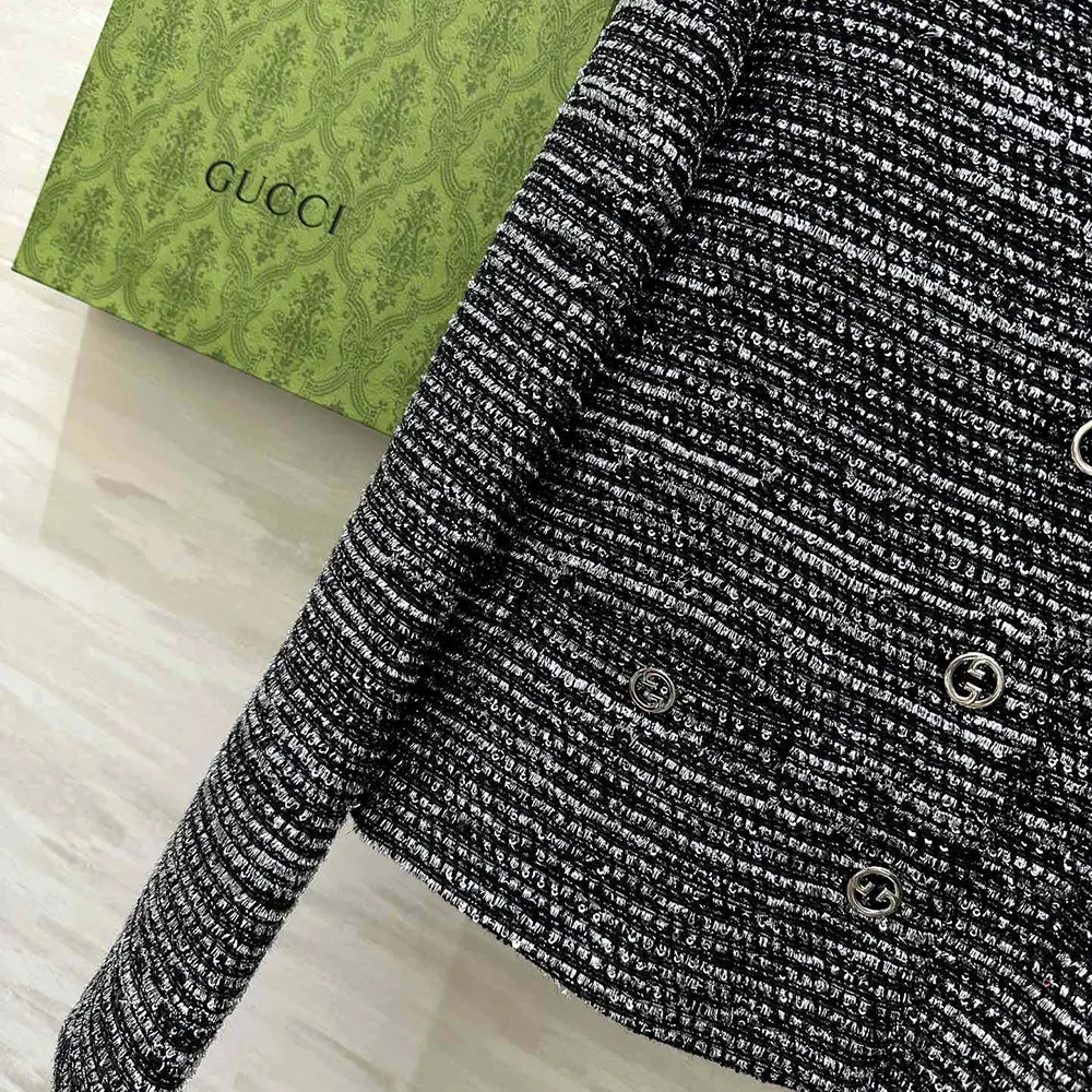 G*u*i women striped tweed lame jacket 789967zaq9n1138