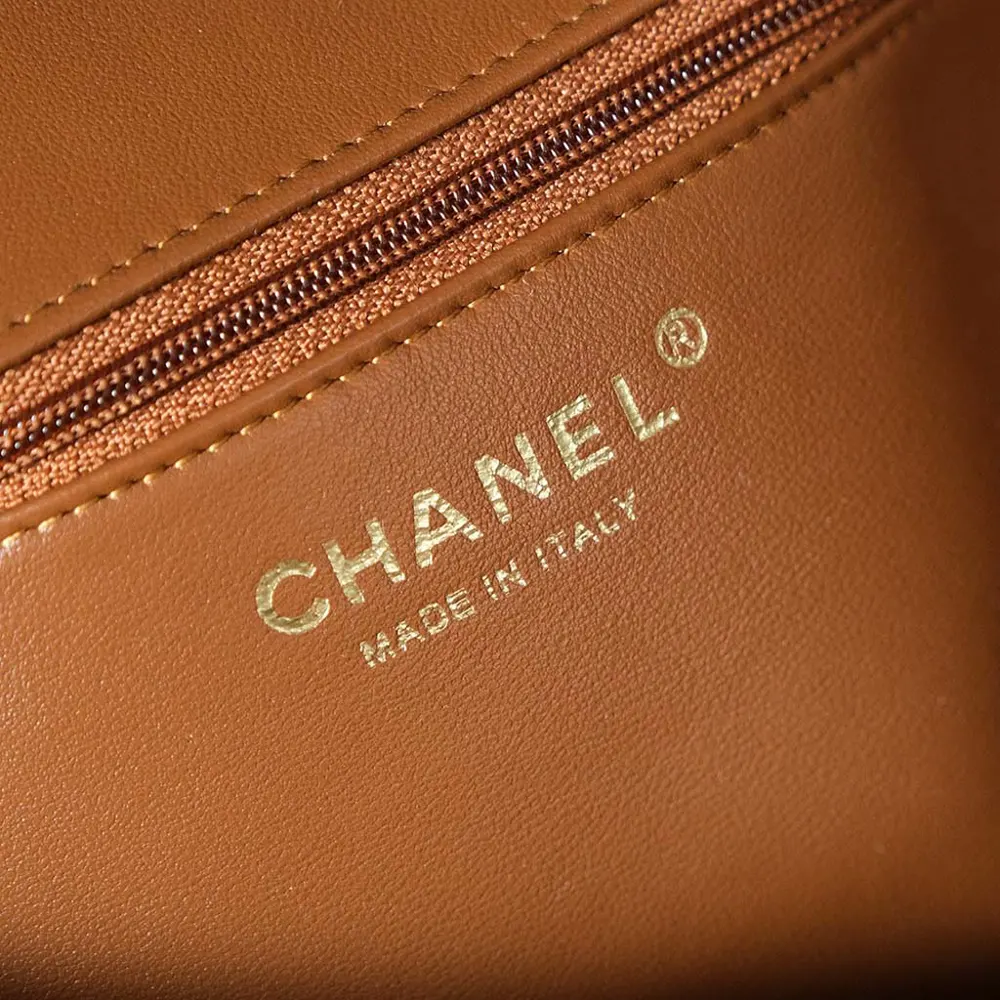 Chanel Women Flap Bag Shearling Lambskin Gold Tone Metal