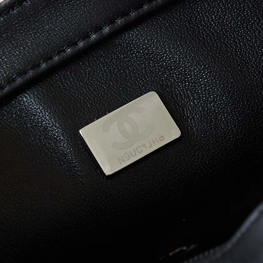 Chanel Women Small Flap Bag Sequins Silver Tone Metal