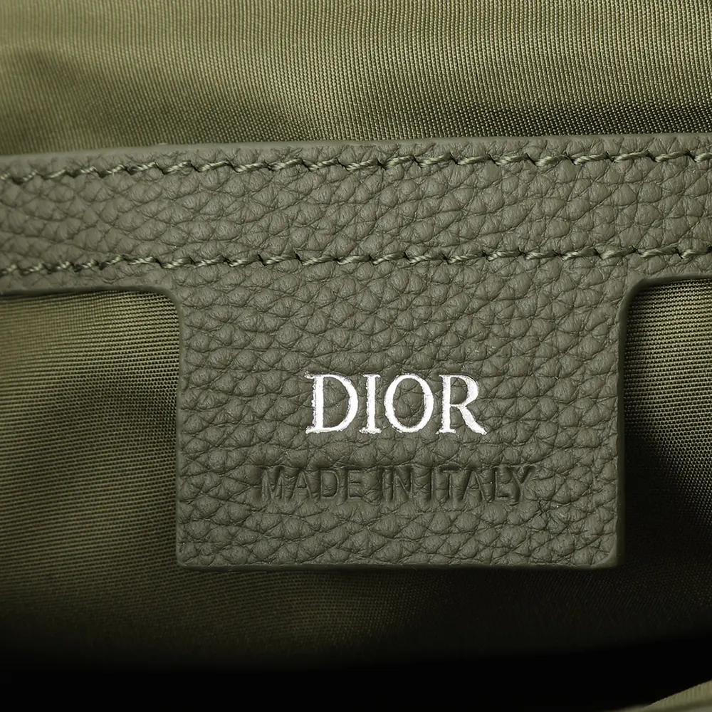 Dior Men Messenger Bag with Flap Khaki Dior Gravity Leather and Khaki Grained Calfskin