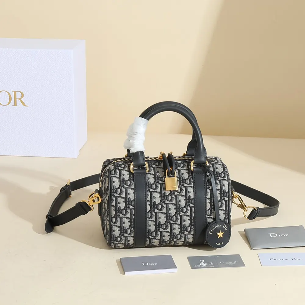 Dior Unisex Dior Groove 20 Bag Blue Dior Oblique Jacquard