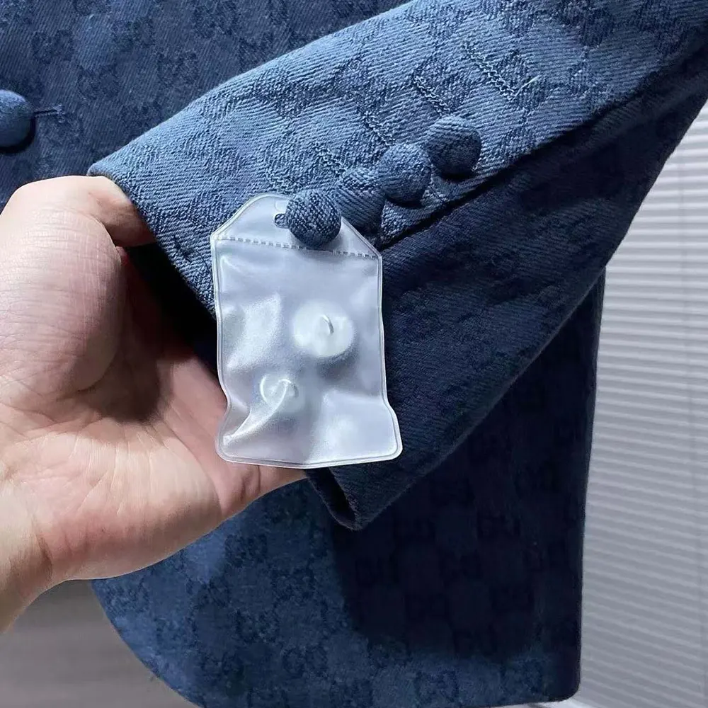 G*u*i men broken suits for gg flannel jacket-blue