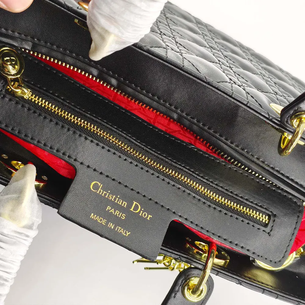 Dior Women Large Lady Dior Bag Black Cannage Lambskin M0566ONGE