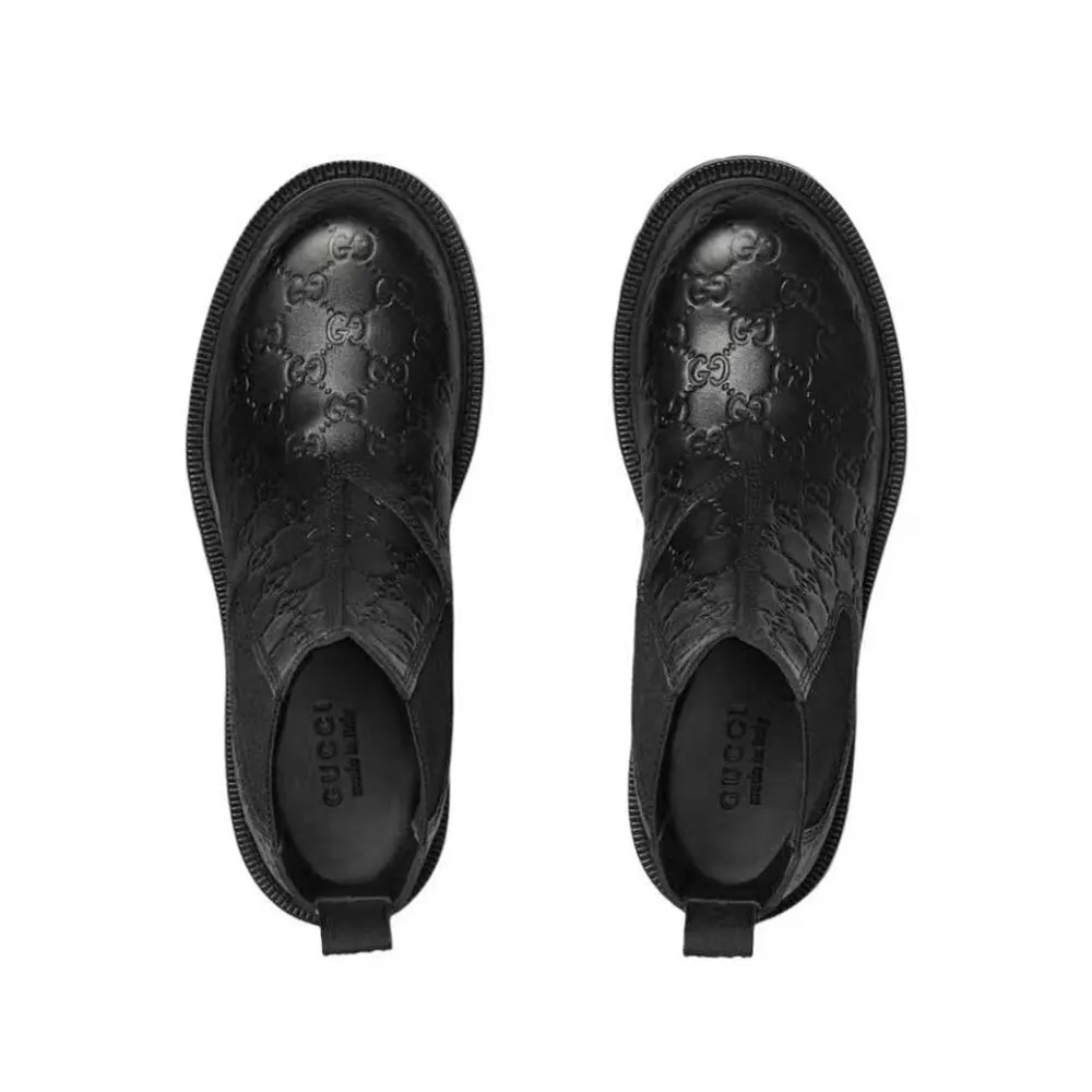 G*u*i men boot with web-black 794168aadpf1056