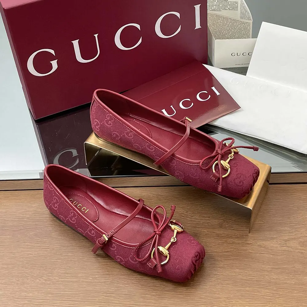 G*u*i women horsebit ballet flat-red ‎821220fad8f8546