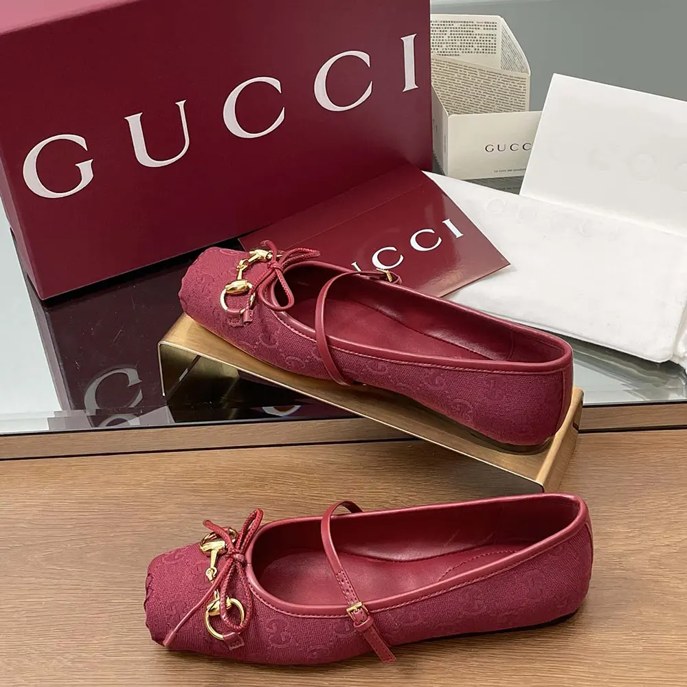 G*u*i women horsebit ballet flat-red ‎821220fad8f8546