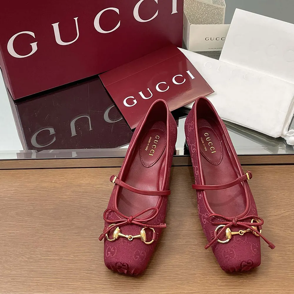 G*u*i women horsebit ballet flat-red ‎821220fad8f8546