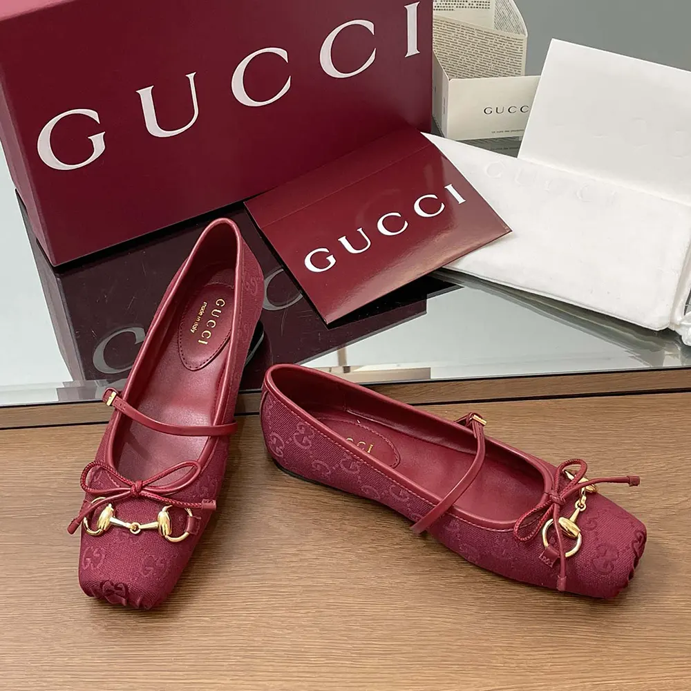 G*u*i women horsebit ballet flat-red ‎821220fad8f8546