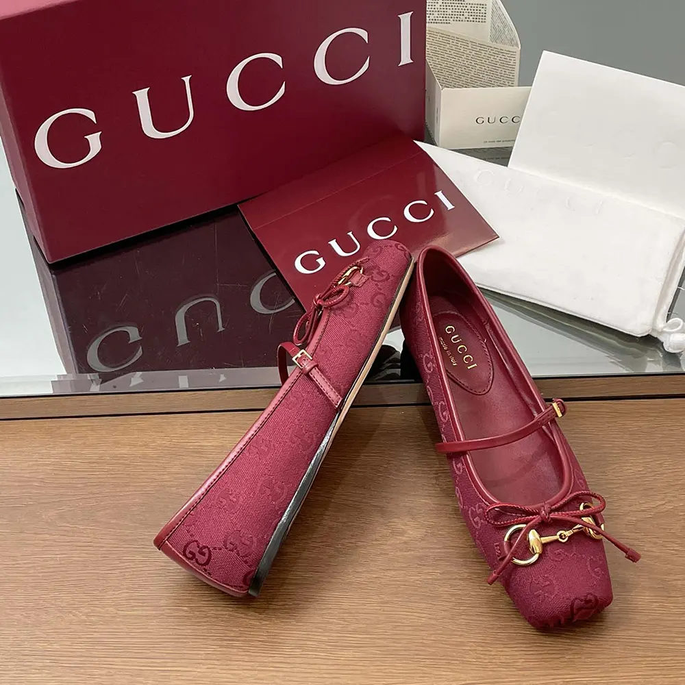 G*u*i women horsebit ballet flat-red ‎821220fad8f8546