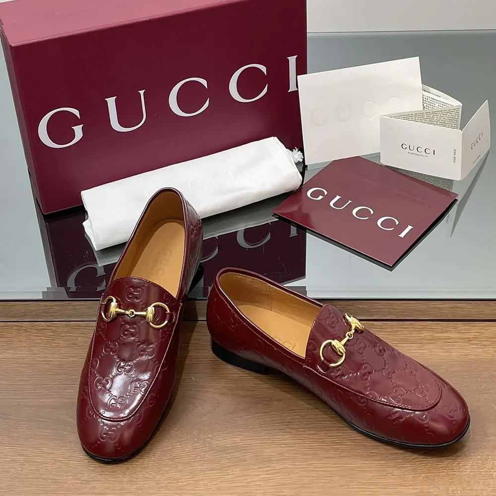 G*u*i women jordaan loafer red gg leather 786016aad6s6207
