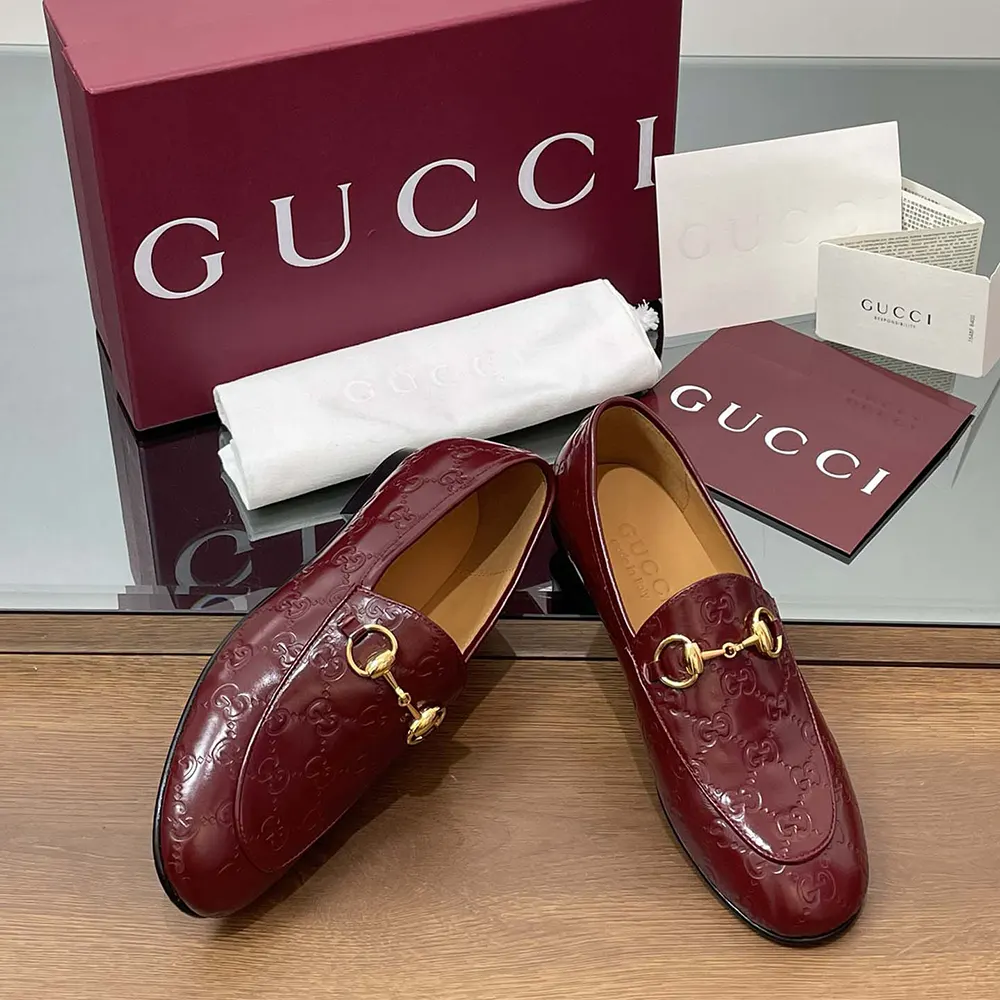 G*u*i women jordaan loafer red gg leather 786016aad6s6207
