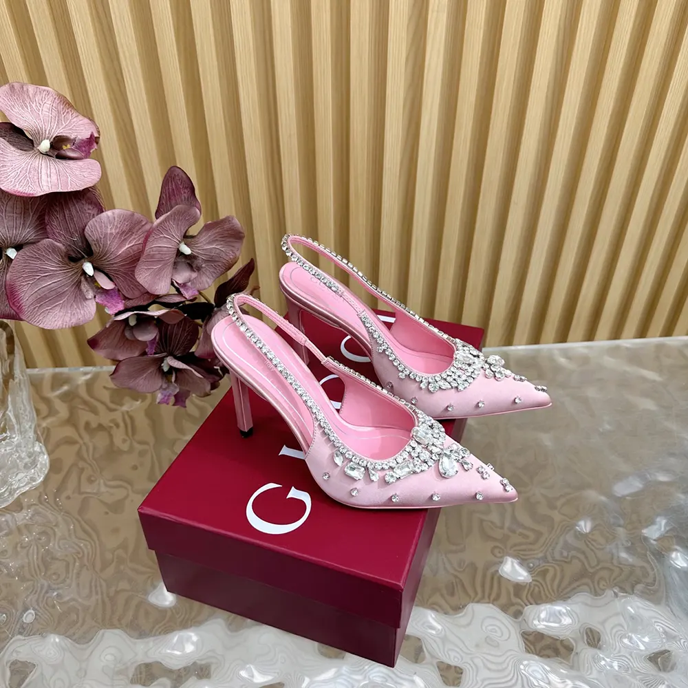 G*u*i women pump with crystals light pink satin 812192fad2v5741