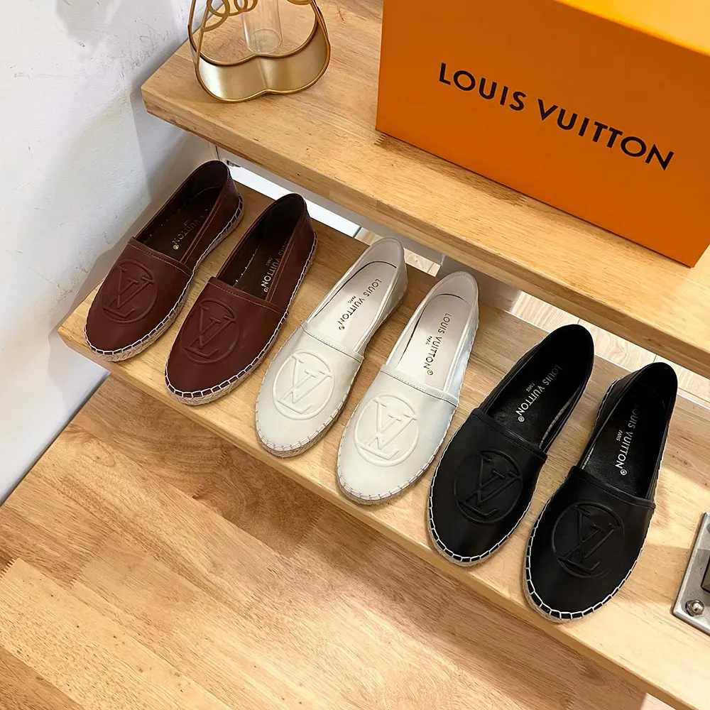 Louis Vuitton LV Women Starboard Flat Espadrille Brown Lamb Leather Rubber