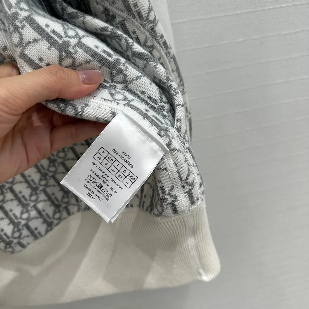 Dior Women Hooded Track Jacket White Cotton Knit and Cashmere