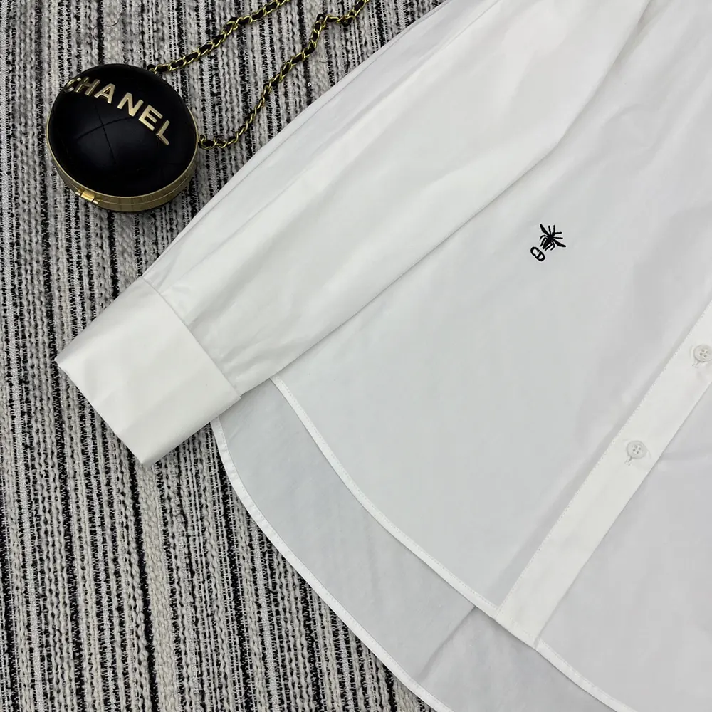 Dior Women Blouse White Cotton Poplin 521B85A3356_X0100
