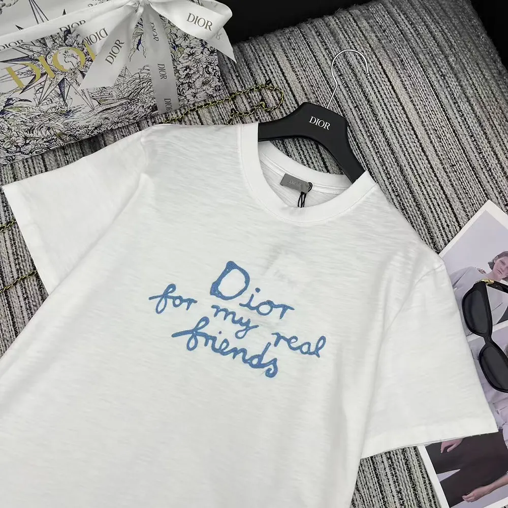 Dior Women DIOR AND HYLTON NEL T-Shirt Relaxed Fit White Cotton Jersey