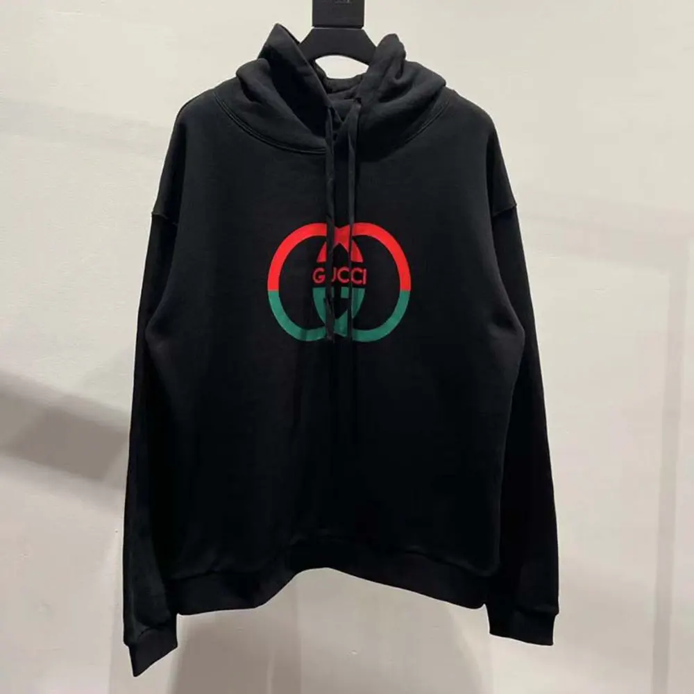 G*u*i men cotton jersey printed sweatshirt-black/red