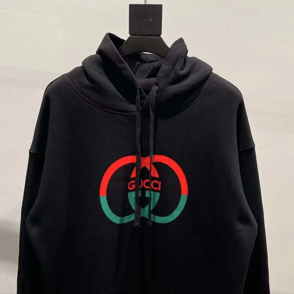G*u*i men cotton jersey printed sweatshirt-black/red