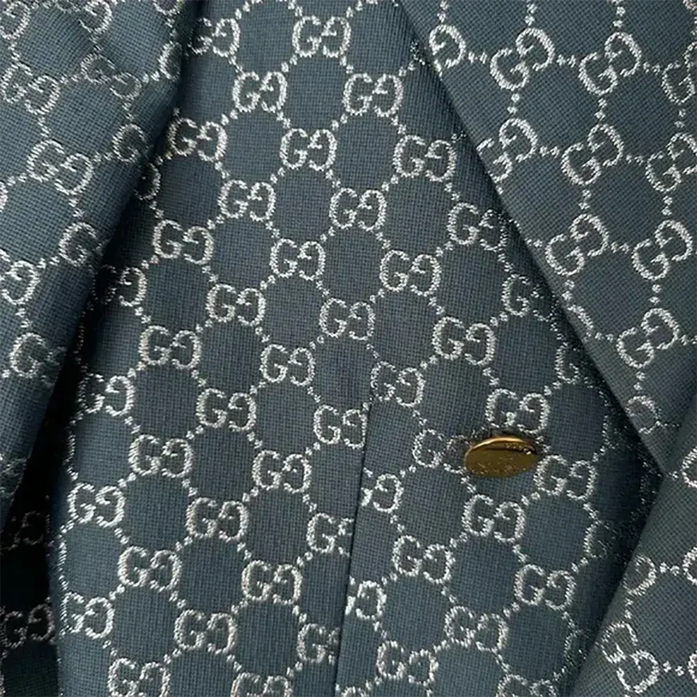 G*u*i men double breasted wool jacket with gg shadow-navy