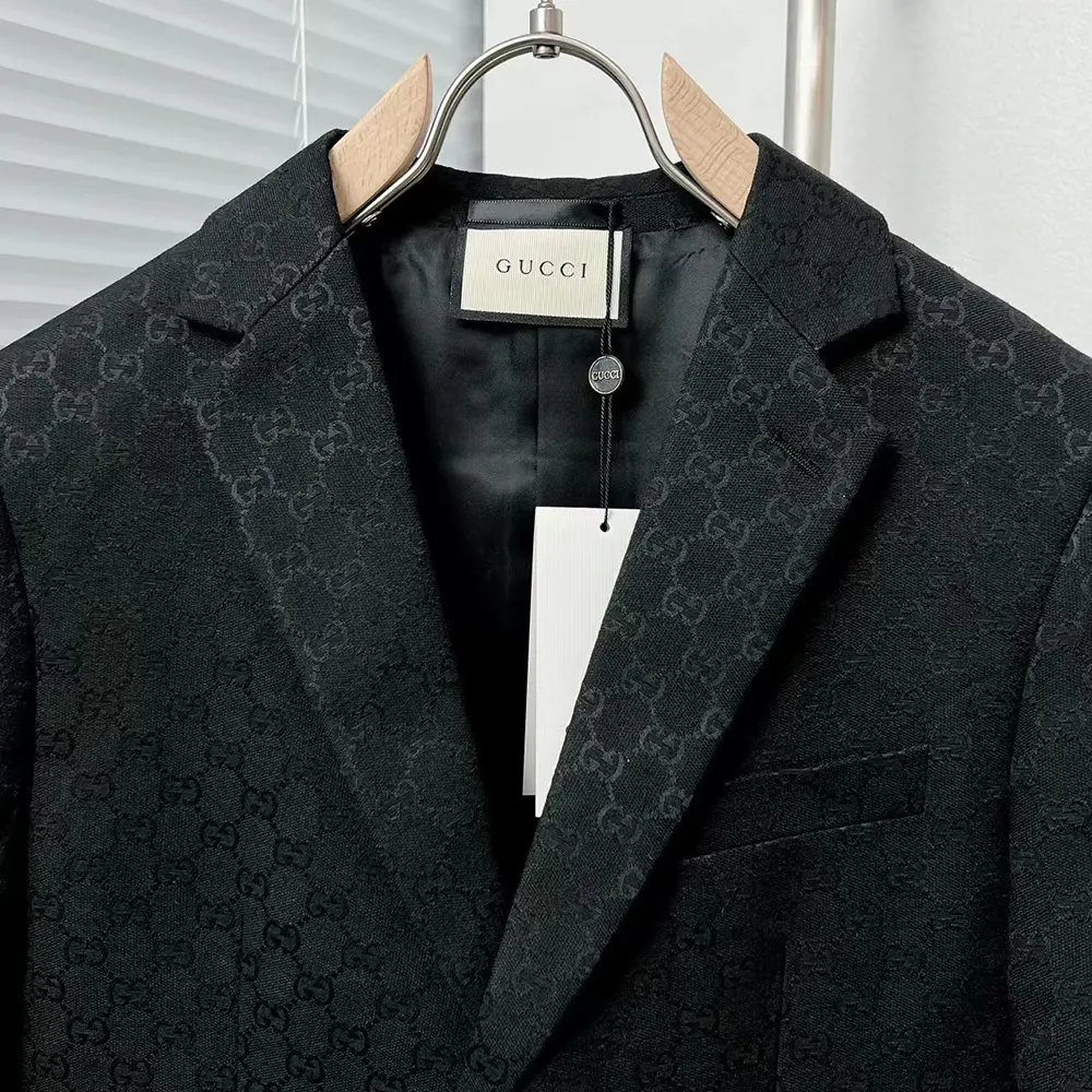 G*u*i men G*u*i checkered oversized blazer-black