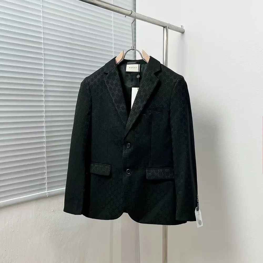 G*u*i men G*u*i checkered oversized blazer-black