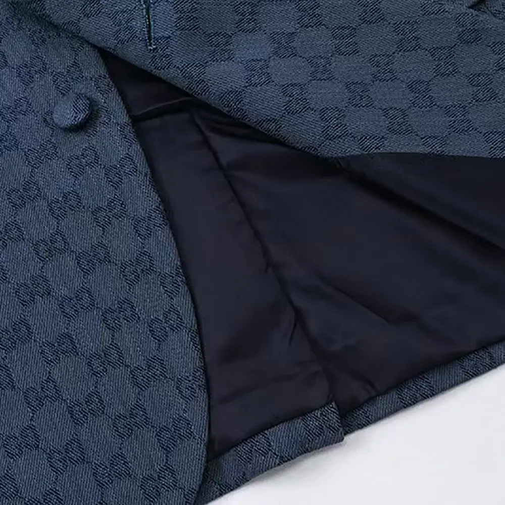G*u*i men G*u*i checkered oversized blazer-navy