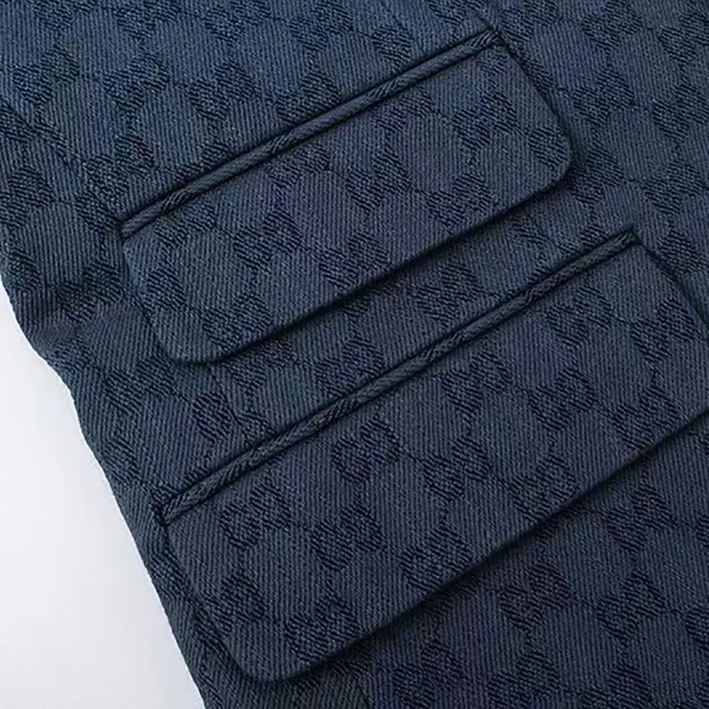 G*u*i men G*u*i checkered oversized blazer-navy