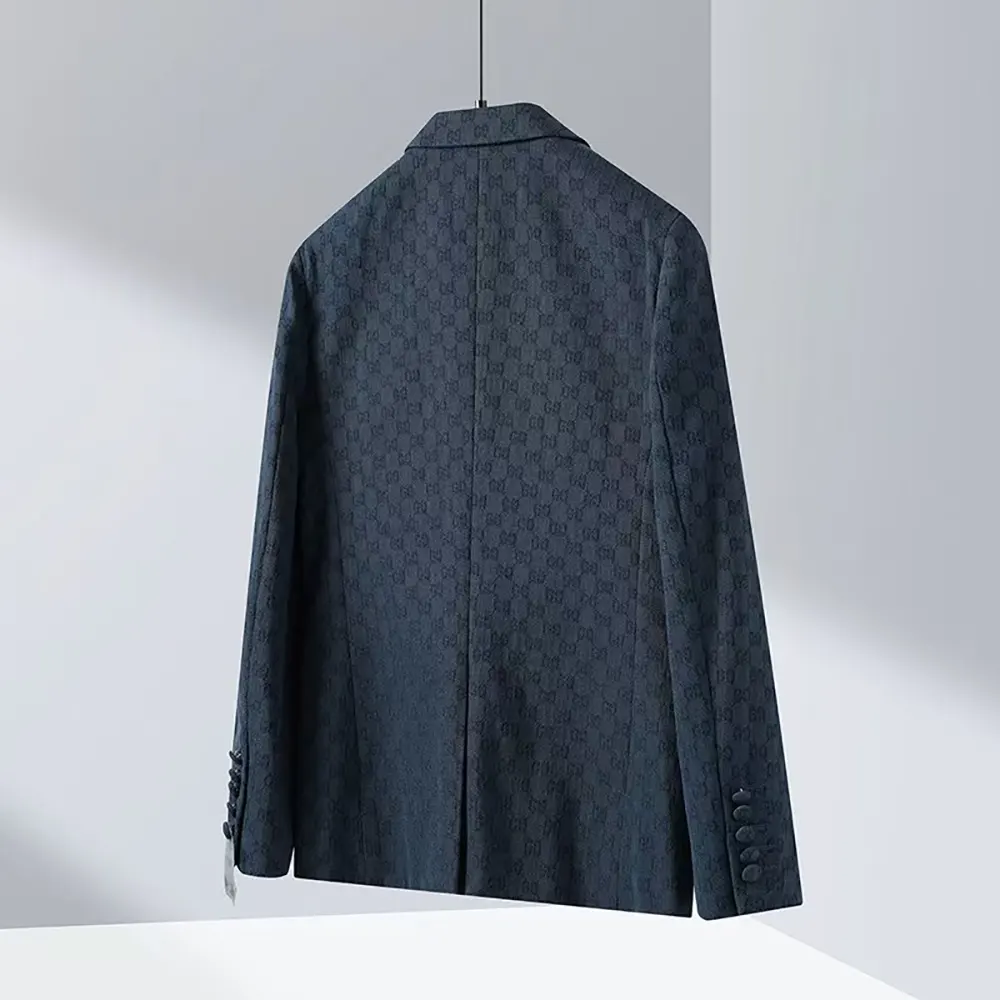 G*u*i men G*u*i checkered oversized blazer-navy