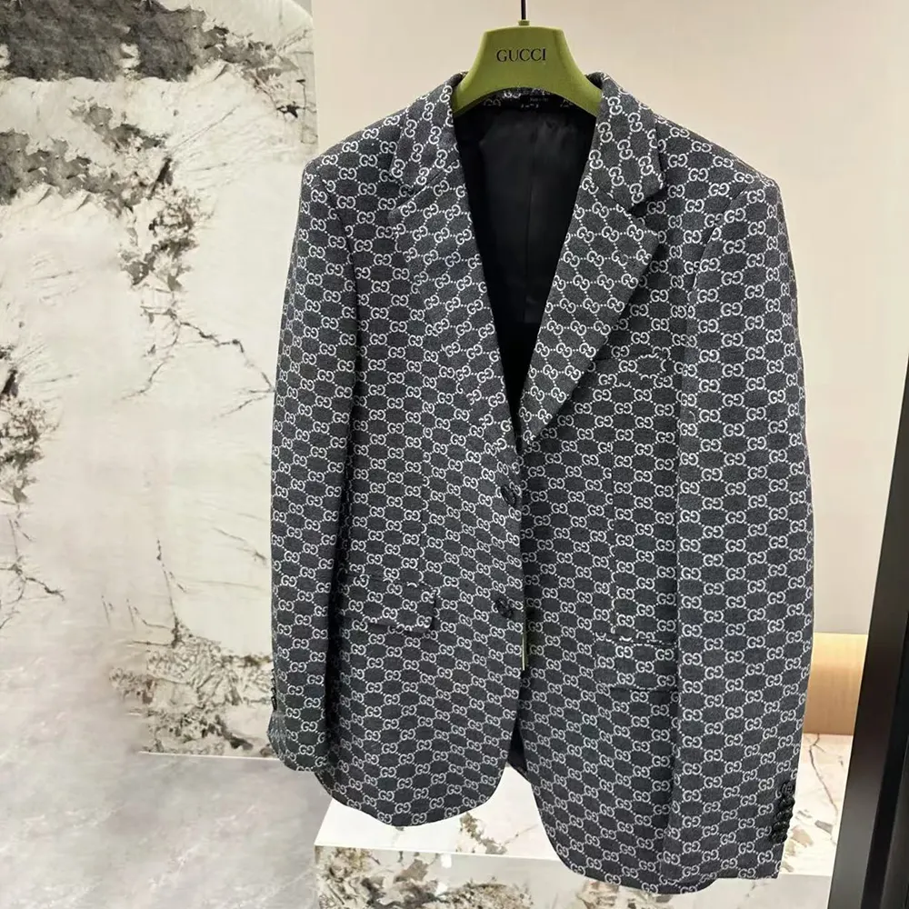 G*u*i men G*u*i classic silver wool blazer