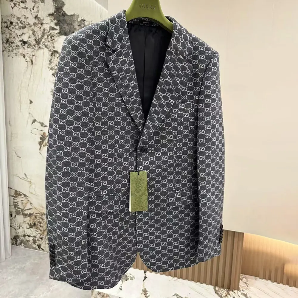 G*u*i men G*u*i classic silver wool blazer