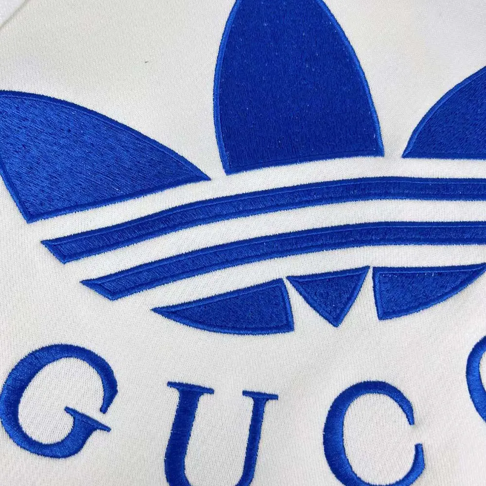 G*u*i men G*u*i x adidas jersey hooded sweatshirt-white