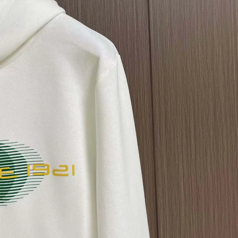G*u*i men printed cotton jersey hooded sweatshirt-white
