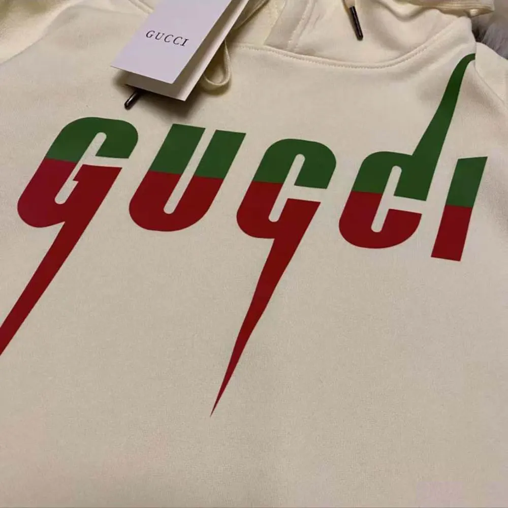 G*u*i men white cotton sweatshirt with G*u*i blade print