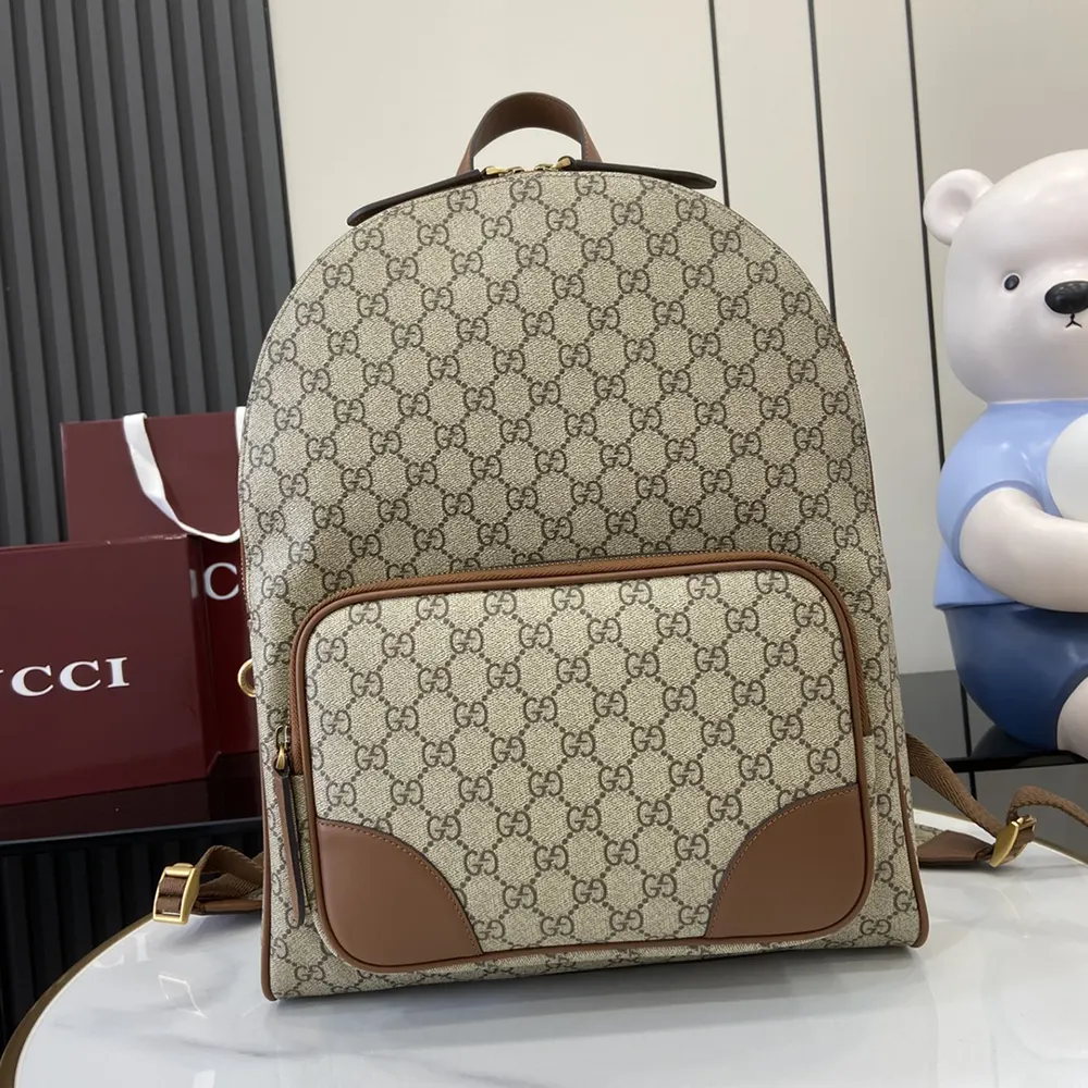 G*u*i unisex gg emblem medium backpack-brown 821159faed39786